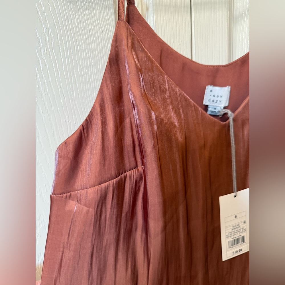 NWT a new day orange satin tank top - Picture 4 of 7